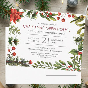 Papier Aquarelle Noël Open House Fête Invitation