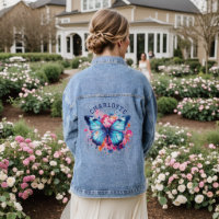 Papier Aquarelle Papillon Bleu Rose Floral Personn
