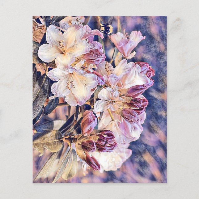 Papier Aquarelle peinte d'une fleur d'azée violette (Devant)