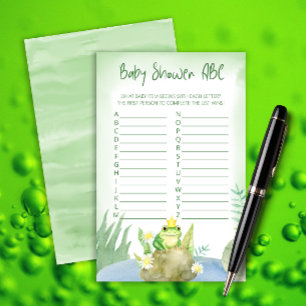 Papier Aquarelle Princesse Grenouille Baby shower ABC jeu