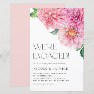 Papier Aquarelle rose Dahlia Invitation de la partie d'en