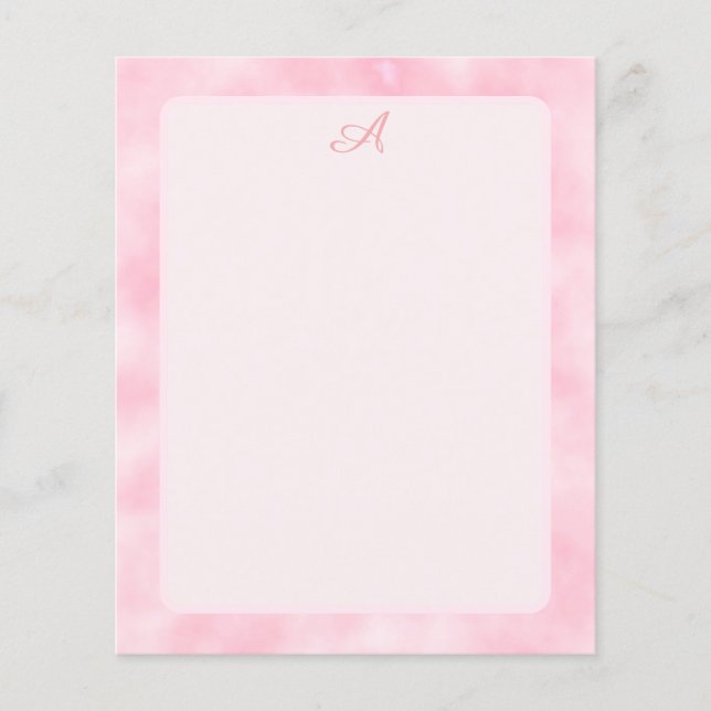 Papier Aquarelle rose de fille Monogramme Abstrait de la  (Devant)