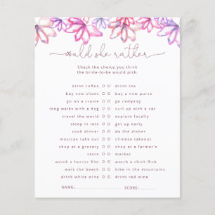Papier Aquarelle rose Fête des mariées florale Jeu