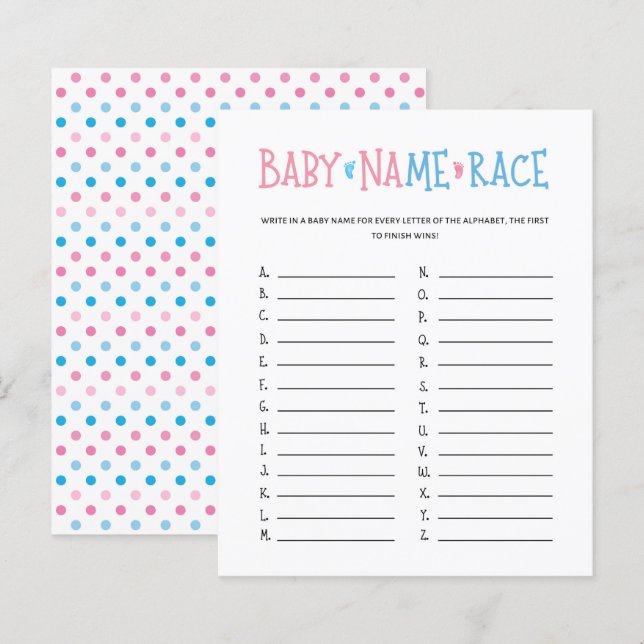 Papier Aquarelle Sexe Révéler Nom du bébé Race Jeu (Devant / Derrière)