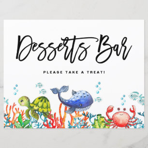 Papier Aquarelle sous la barre des Desserts de mer