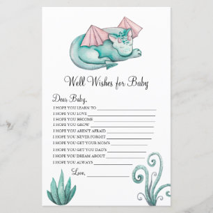 Papier Aquarelle Turquoise Dragon Wives for Baby