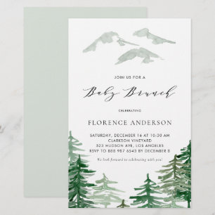 Papier Aquarelle Woodland Baby Brunch Invitation