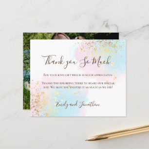 Papier Aquarelles budgétaires Merci Mariage photo
