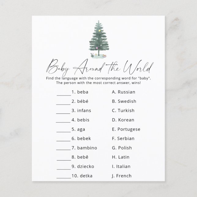 Papier Arbre de Noël - Baby Around the world game (Devant)