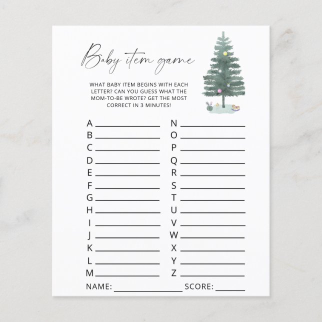 Papier Arbre de Noël - Baby Item Game (Devant)