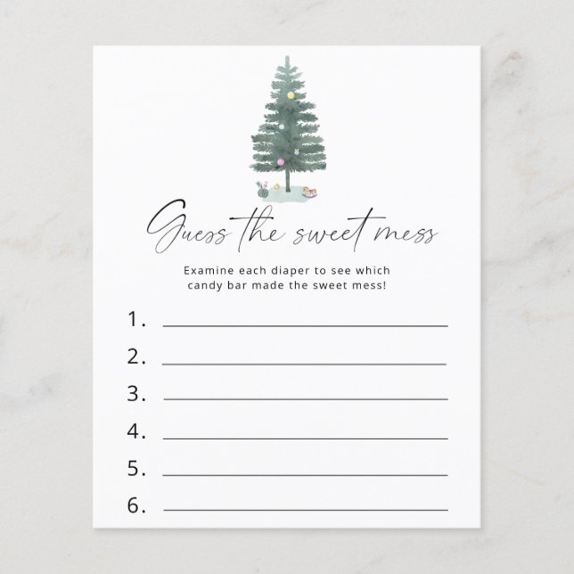 Papier Arbre de Noël - Devinez le jeu Sweet Mess (Devant)
