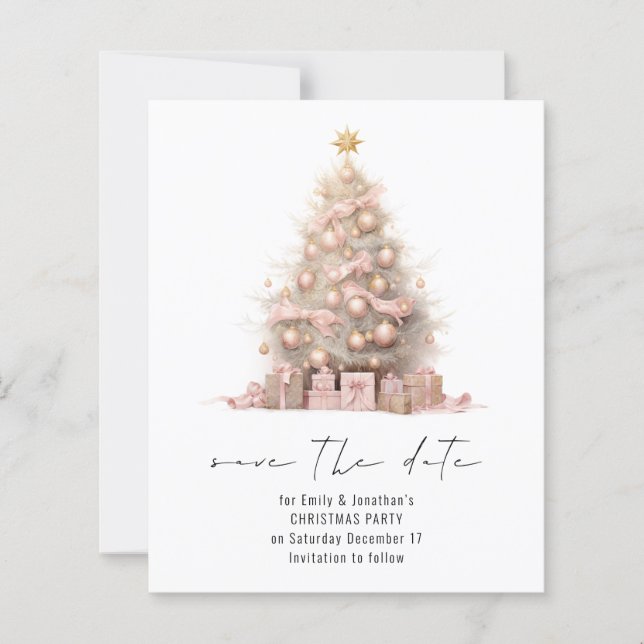 Papier Arbre de Noël Gold du Rose Budget Enregistrer la d (Devant)