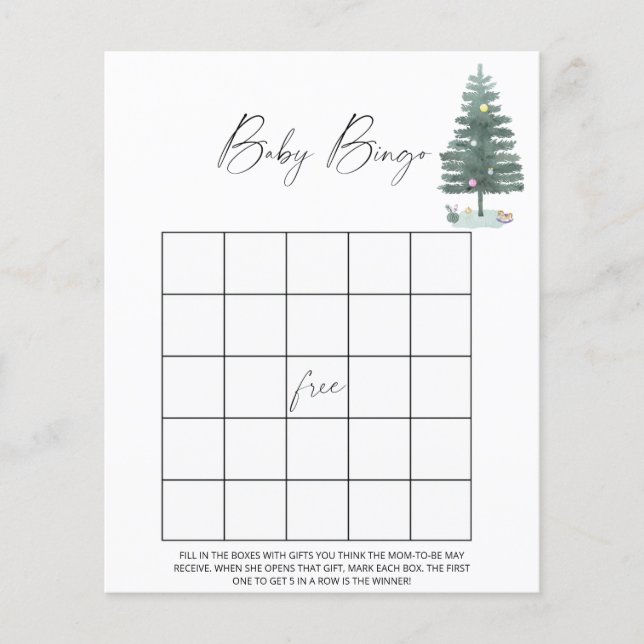 Papier Arbre de Noël - jeu de bingo bébé (Devant)