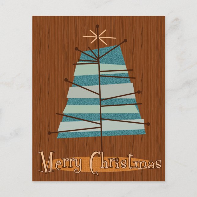 Papier Arbre de Noël Moderne du Milieu du Siècle (Devant)