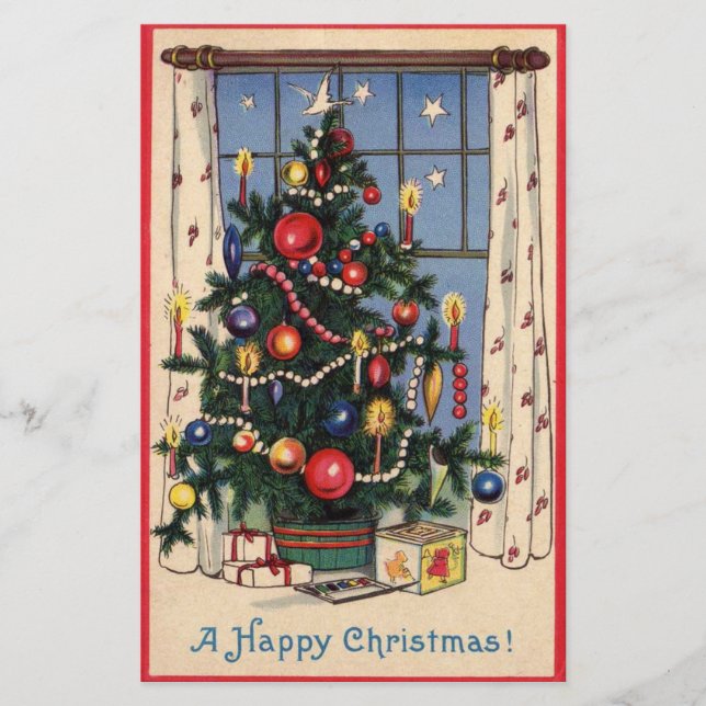 Papier Arbre de Noël Vintage (Devant)