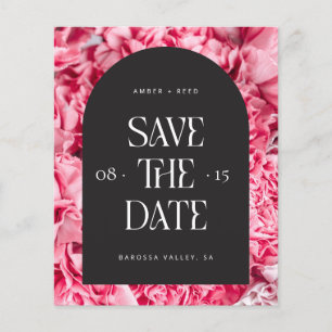 Papier Arc Floral rose Budget Moderne Enregistrer La Date
