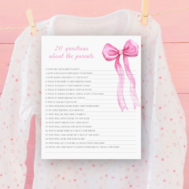 Papier Arc rose - 20 questions sur les Parents (Créateur téléchargé)