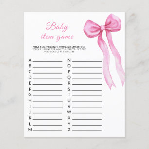Papier Arc rose - Baby Item Game. Jeu baby shower