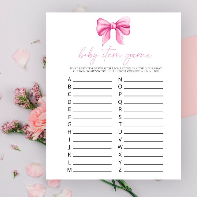 Papier Arc rose - Baby Item Game. Jeu baby shower (Créateur téléchargé)