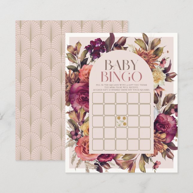 Papier Arche à couronne d'automne Baby shower rose Jeu de (Devant / Derrière)