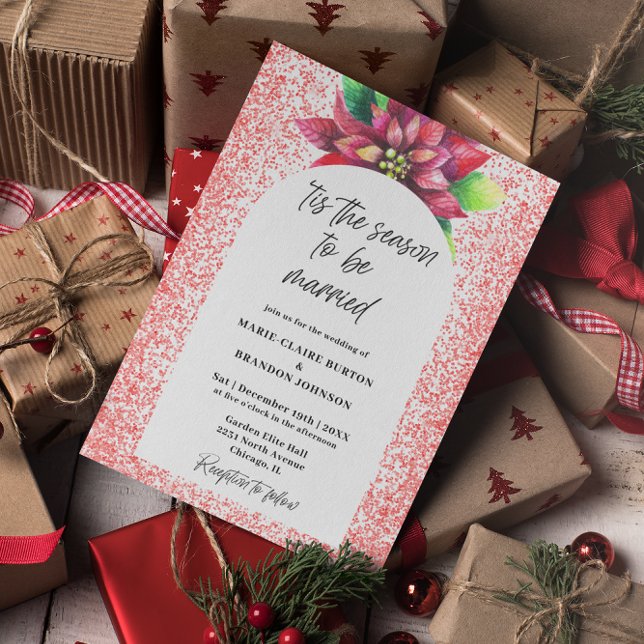 Papier Arche budgétaire Rouge Poinsettia Mariage de Noël  (Créateur téléchargé)