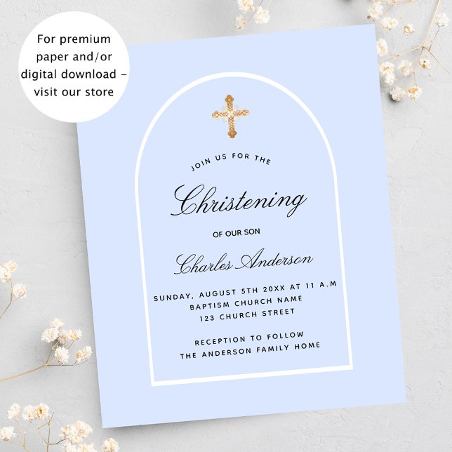 Papier Arche de bébé bleu clair à baptême budgétaire (Créateur téléchargé)