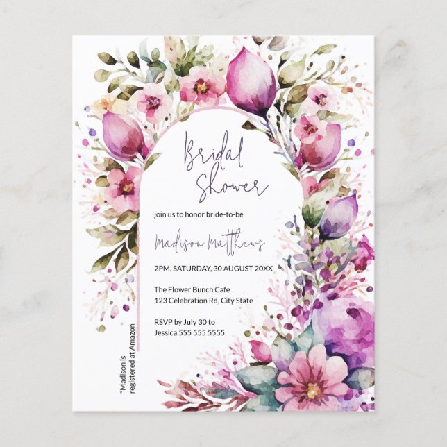 Papier Arche Florale de Budget pour Baby Shower Brunch de (Devant)