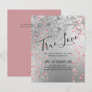 Papier Argent Rosegold MARIAGE Parties scintillant métall