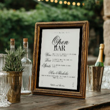 Aria | Panneau de bar de mariage élégant beige noi