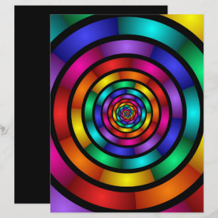Papier Arrondi et psychédélique coloré Art moderne fracta
