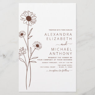Papier Art minimaliste mariage de la ligne végétale