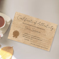 Art moderne Certificat d'authenticité par