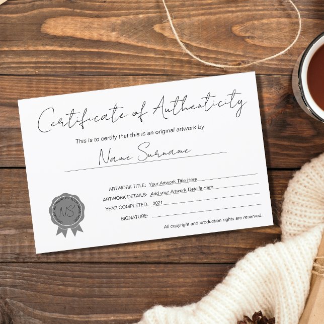 Papier Art moderne Certificat d'authenticité par (Créateur téléchargé)