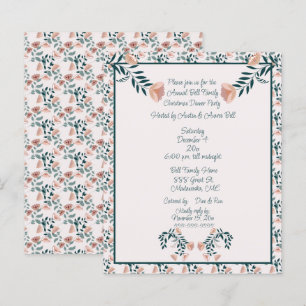 Papier Art populaire scandinave rose de Noël