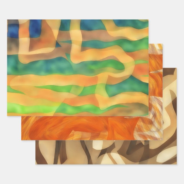 Papier artisanal Brown, orange et Tans (Lot)