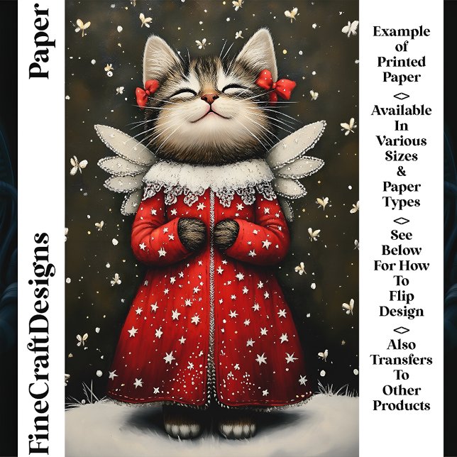 Papier artisanal CQ7 blanc mignon Kitten Angel Fai (Créateur téléchargé)