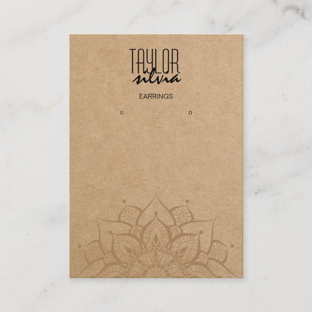 papier artisanal mandala Carte d'affichage à oreil (Devant)