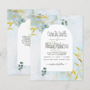Papier Arty Botanical Greenery Gold Faire-part de mariage