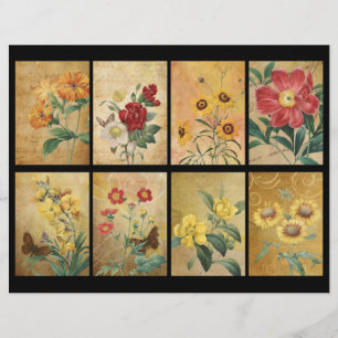 Papier ATC vintage pour carrosserie florale