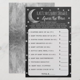 Papier Au-Dessus De La Lune Baby shower Devinez Le Jeu