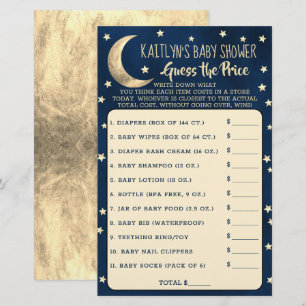 Papier Au-Dessus De La Lune Baby shower Devinez Le Jeu