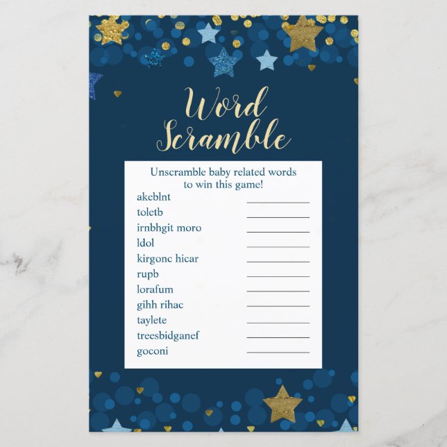 Papier Au-Dessus De La Lune Baby shower D'Or Moon (Devant)