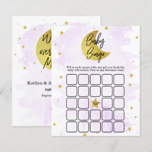 Papier Au-Dessus De La Lune   Bingo Baby shower neutre