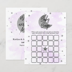 Papier Au-Dessus De La Lune Bingo Baby shower neutre