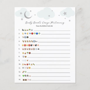 Papier Au-dessus de la lune Blue Silver Livres bébé Emoji