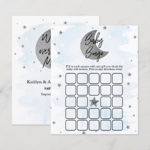 Papier Au-Dessus De La Lune Boys Baby shower Bingo