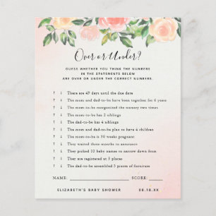 Papier Au-dessus ou en dessous Jeu de Baby Shower