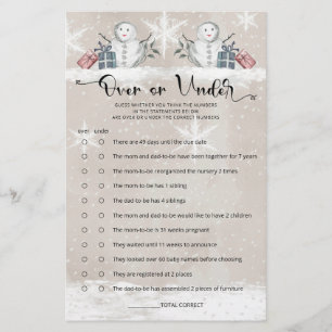 Papier Au-dessus ou sous le Baby shower Snowman