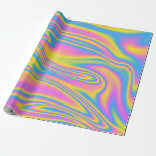 Papier au néon d'emballage cadeau d'arc-en-ciel