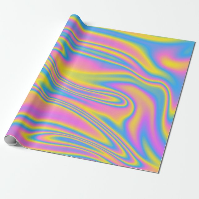 Papier au néon d'emballage cadeau d'arc-en-ciel (Déroulé)